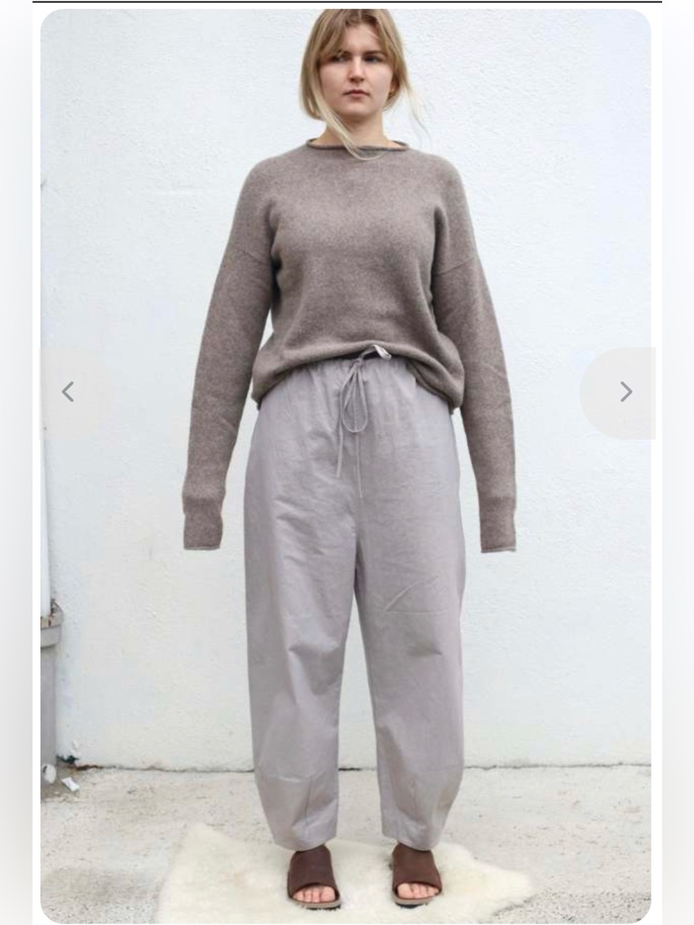 Lauren Manoogian Wind Pant 2/Medium Gray Lagenlook Scandigirl Minimal Lounge